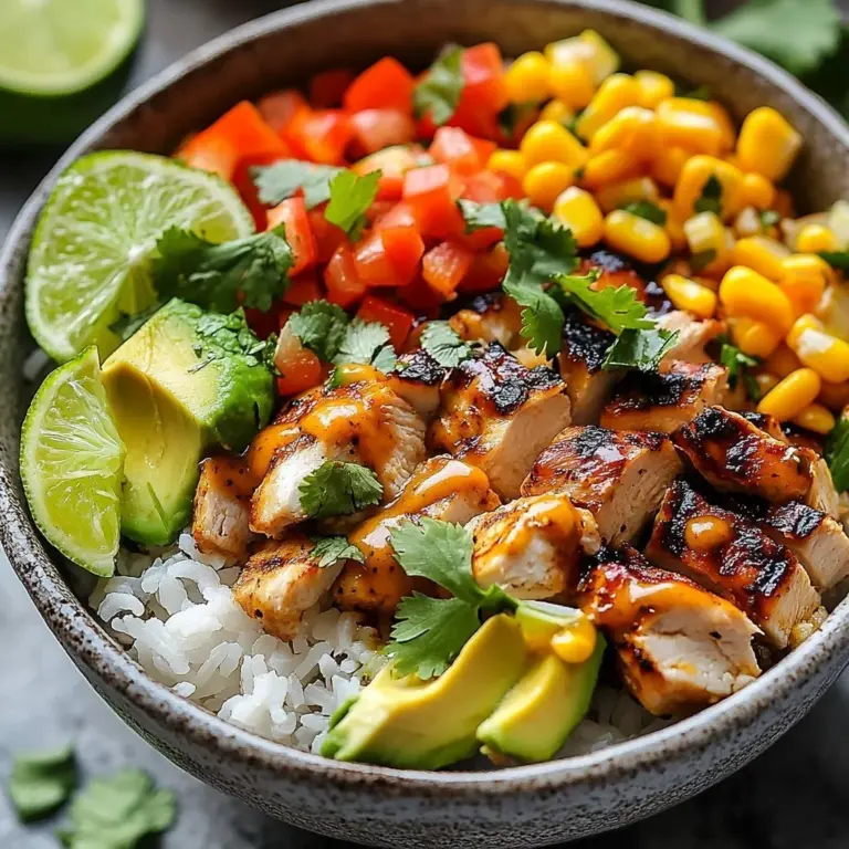 Delicious grilled street corn chicken bowl topped with fresh herbs and spices