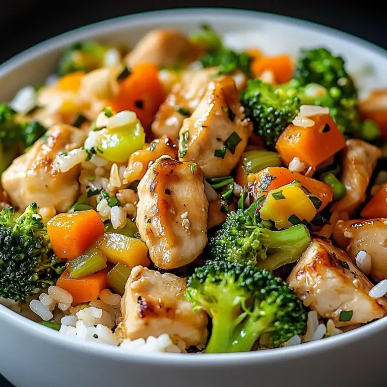 Healthy chicken rice casserole dish served in a baking dish.