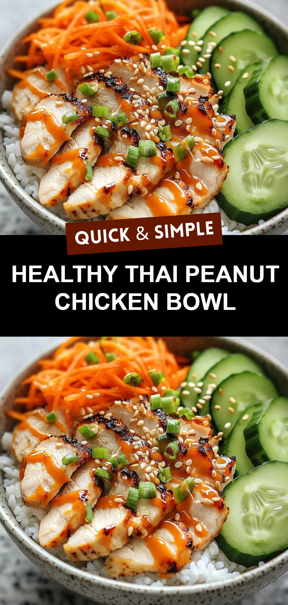 Healthy Thai Peanut Chicken Bowl