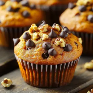 High protein pumpkin muffins fresh out of the oven, topped with pumpkin seeds.