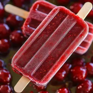 Delicious homemade cherry popsicles in a colorful bowl