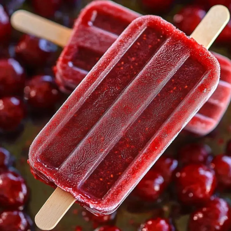 Delicious homemade cherry popsicles in a colorful bowl