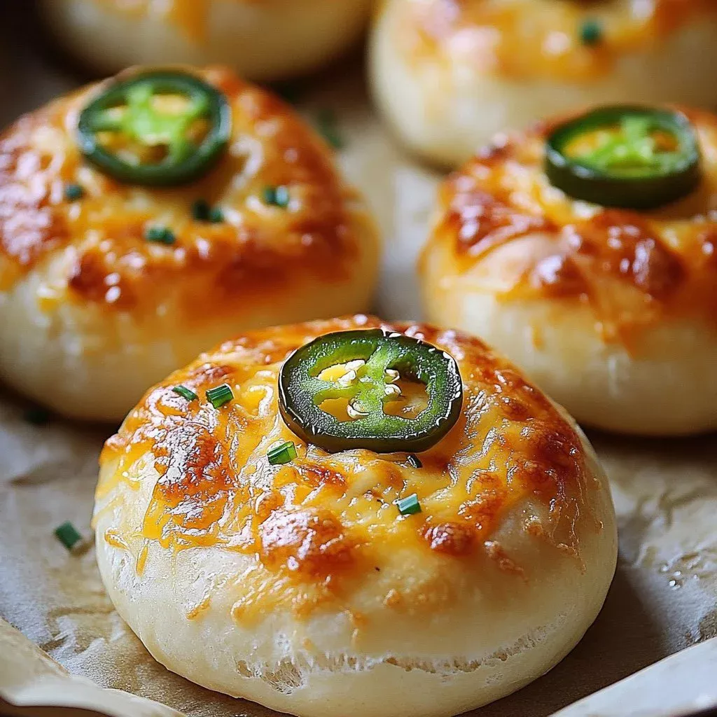 Freshly baked Jalapeno Cheddar Bagels with a cheesy, spicy taste