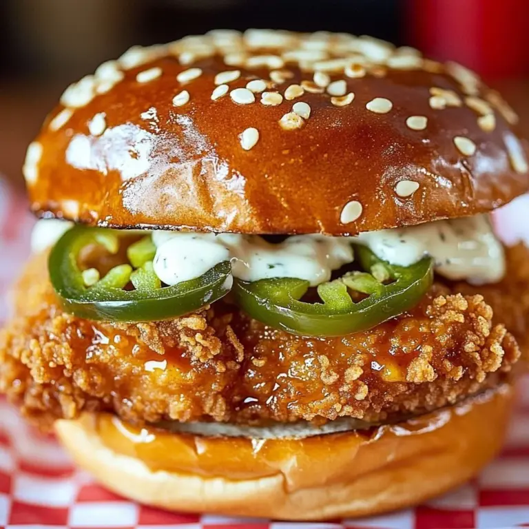 Jalapeno honey crispy chicken sandwich with fresh ingredients and toppings