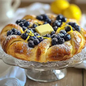 Sliced Lemon Blueberry Sourdough Loaf with fresh blueberries and lemon zest