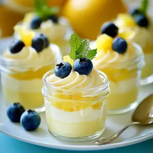 Delicious Lemon Cheesecake Mousse topped with lemon zest and whipped cream