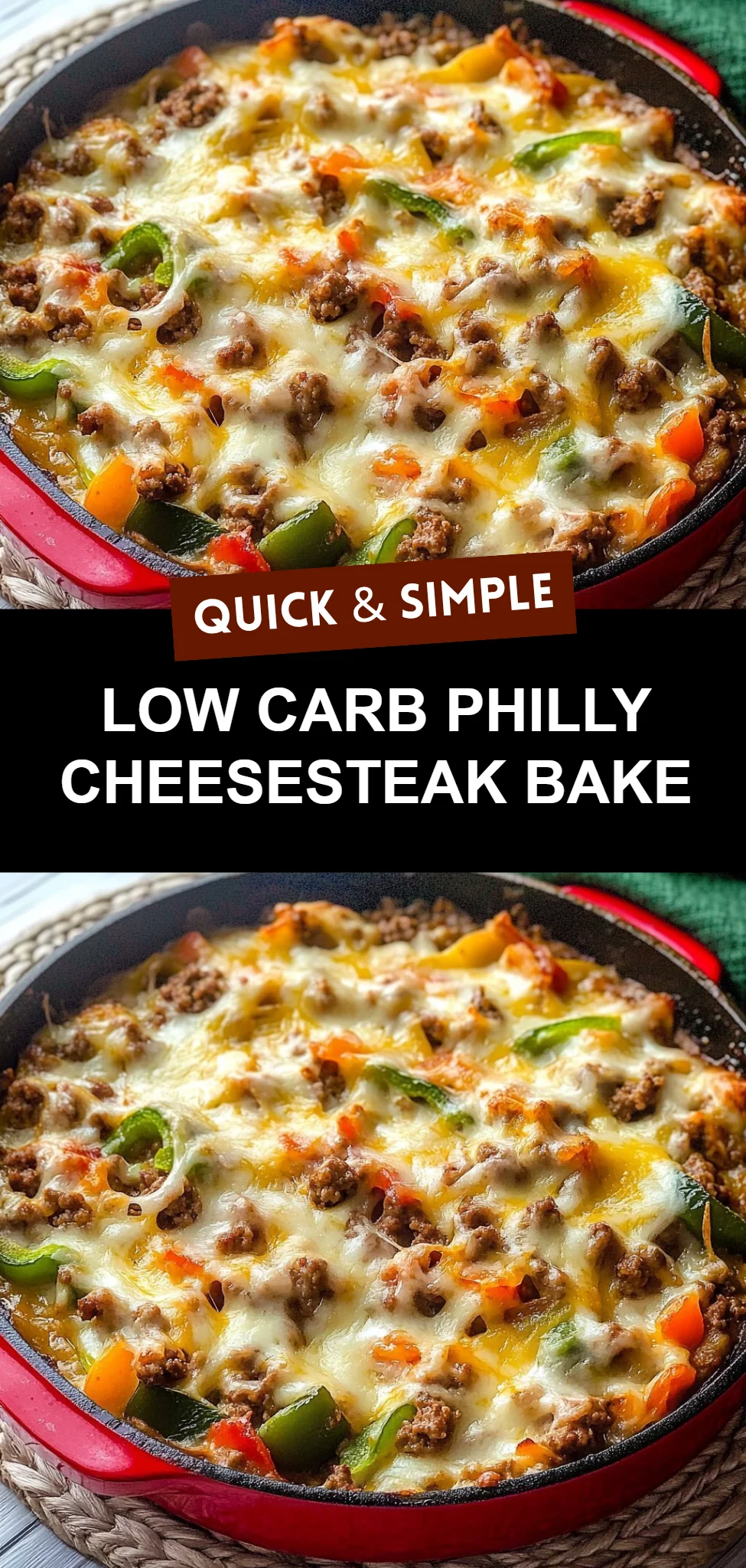 Low Carb Philly Cheesesteak Bake