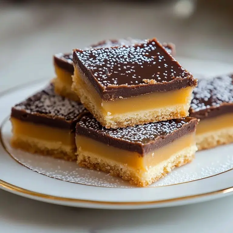 Luxurious caramel chocolate shortbread with a rich chocolate topping
