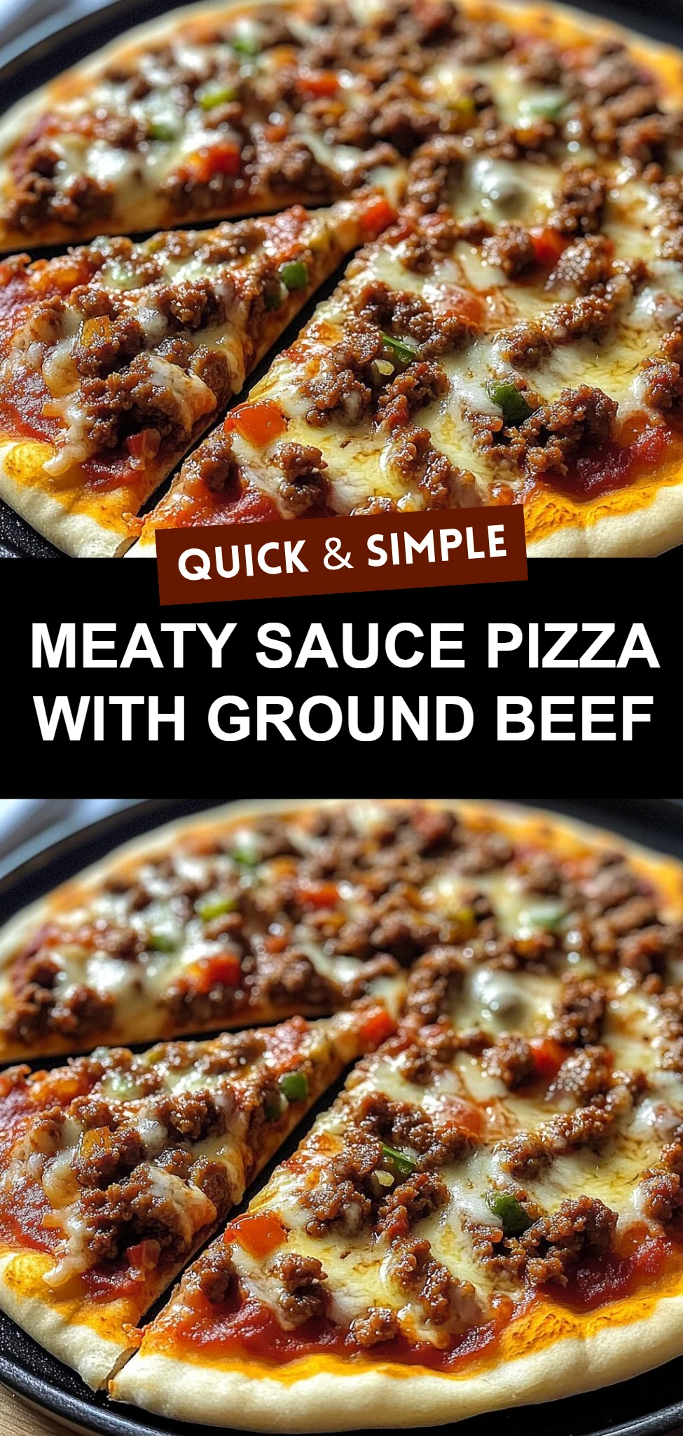 Meaty Sauce Pizza with Ground Beef