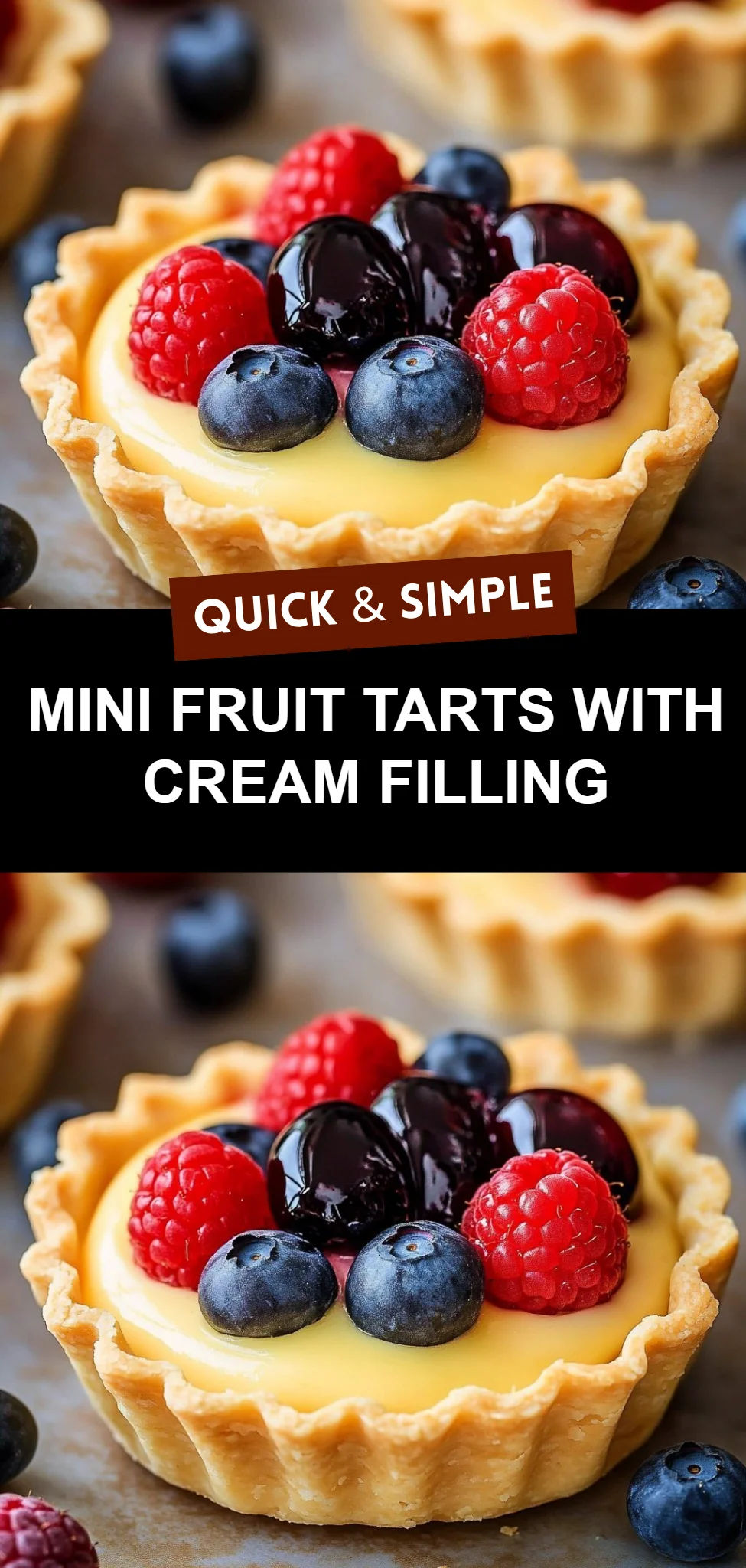 Mini Fruit Tarts with Cream Filling