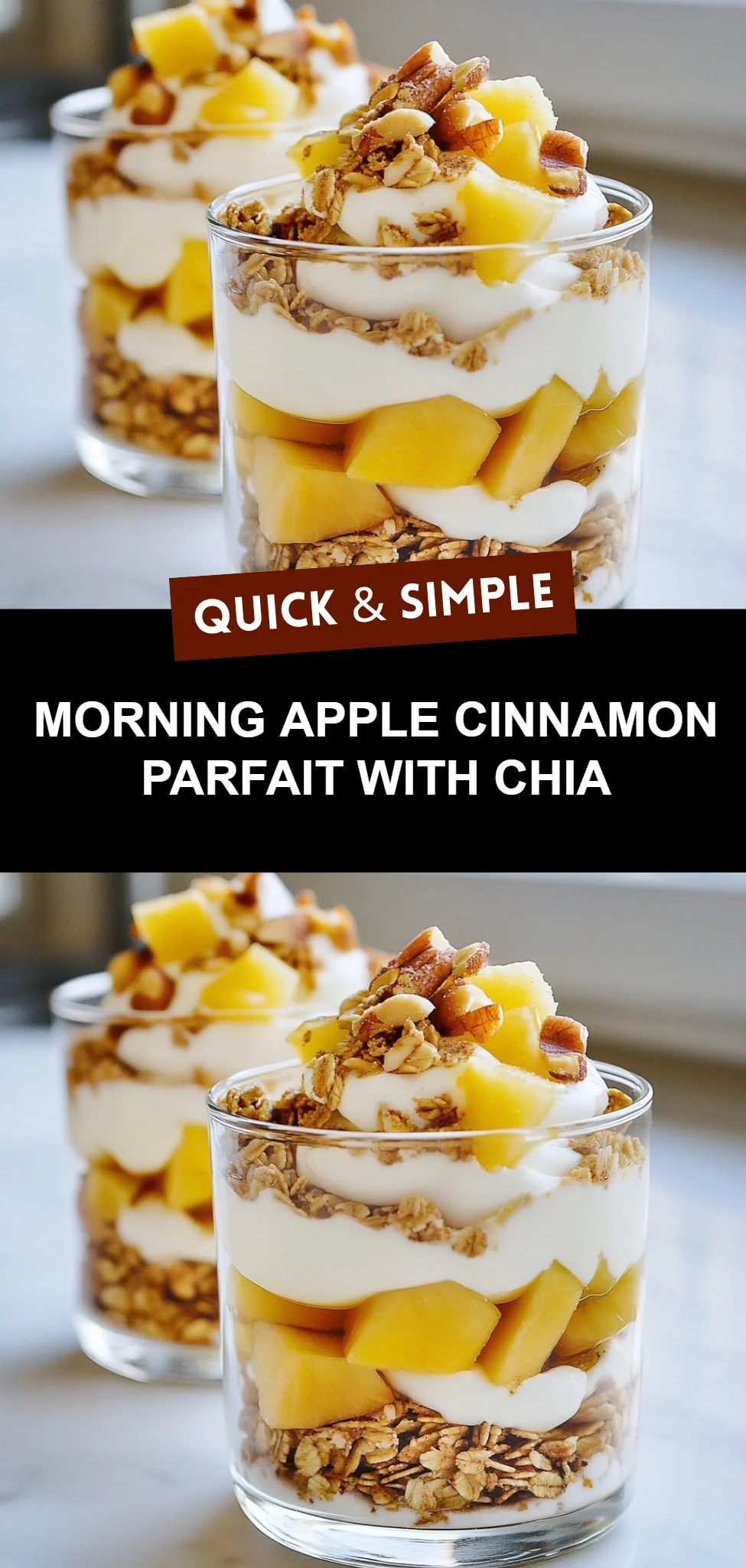 Morning Apple Cinnamon Parfait with Chia