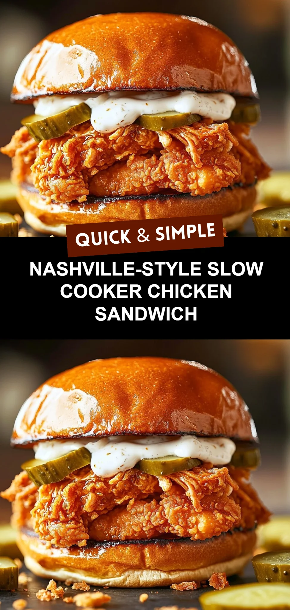 Nashville-Style Slow Cooker Chicken Sandwich