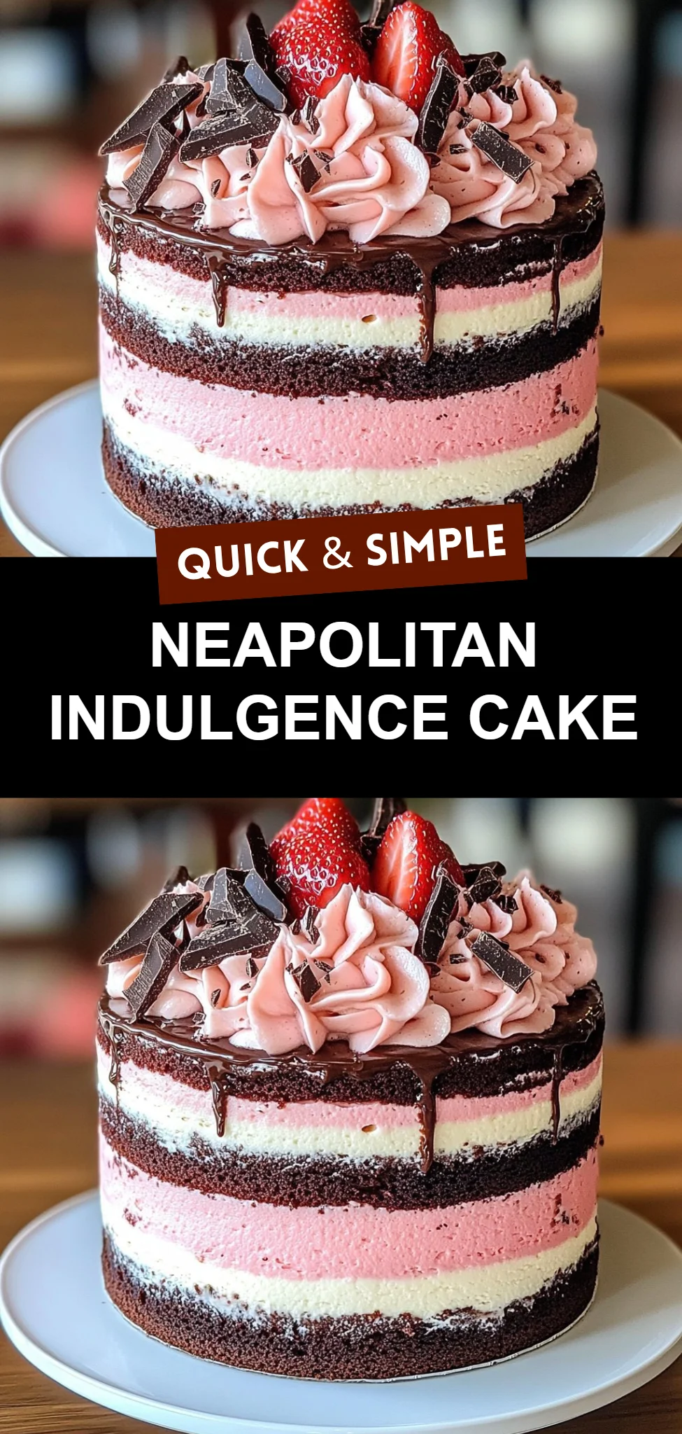 Neapolitan Indulgence Cake