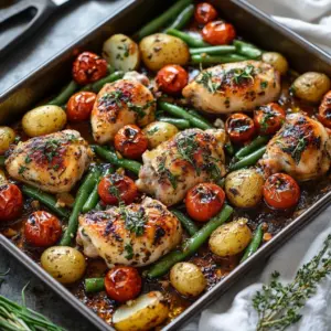 One-Pan Chicken Fajitas with colorful peppers and chicken on a plate