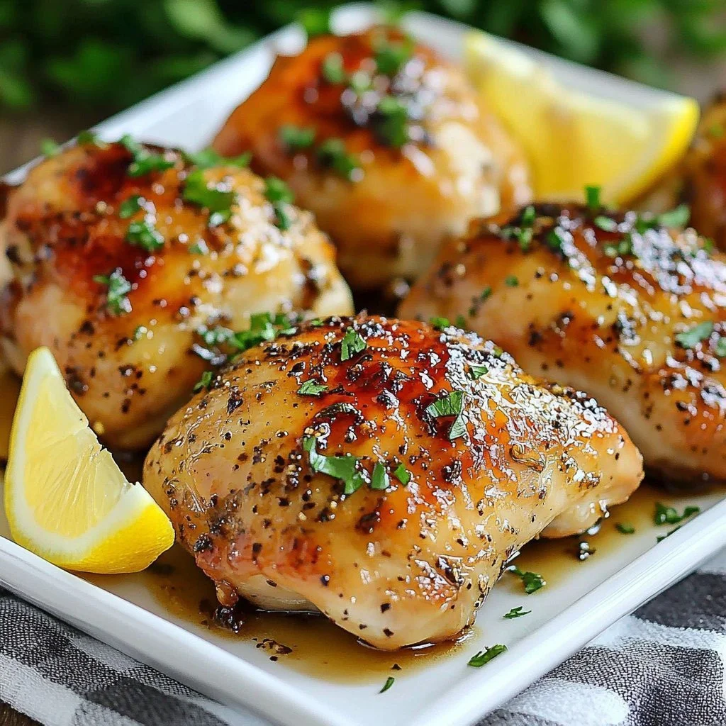 Oven-roasted juicy chicken breasts served with herbs and spices