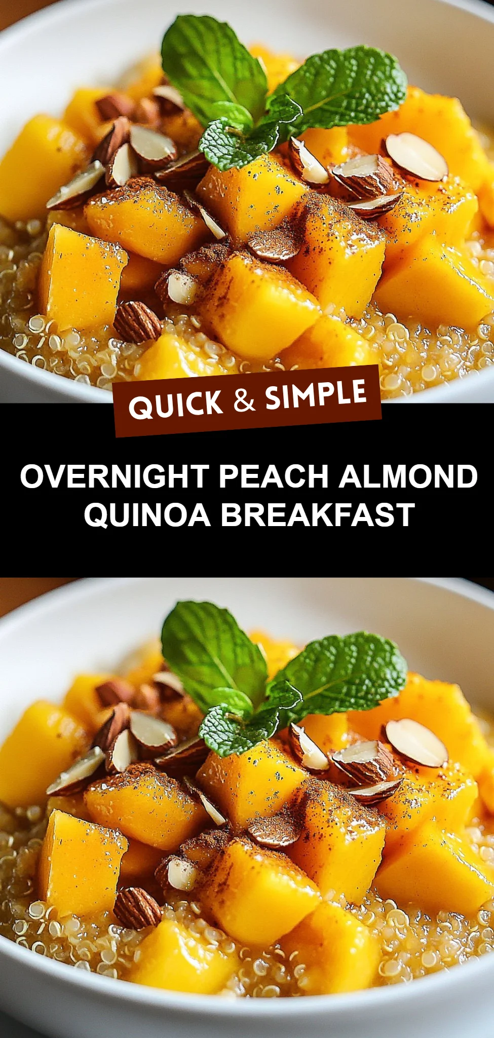 Overnight Peach Almond Quinoa Breakfast