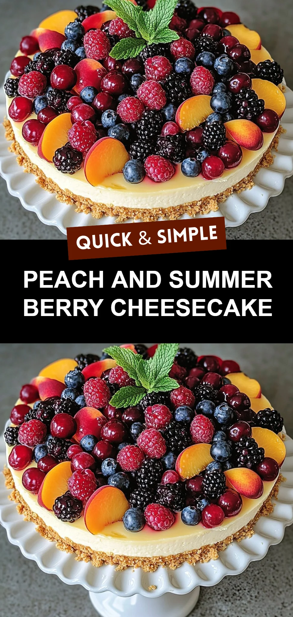 Peach and Summer Berry Cheesecake