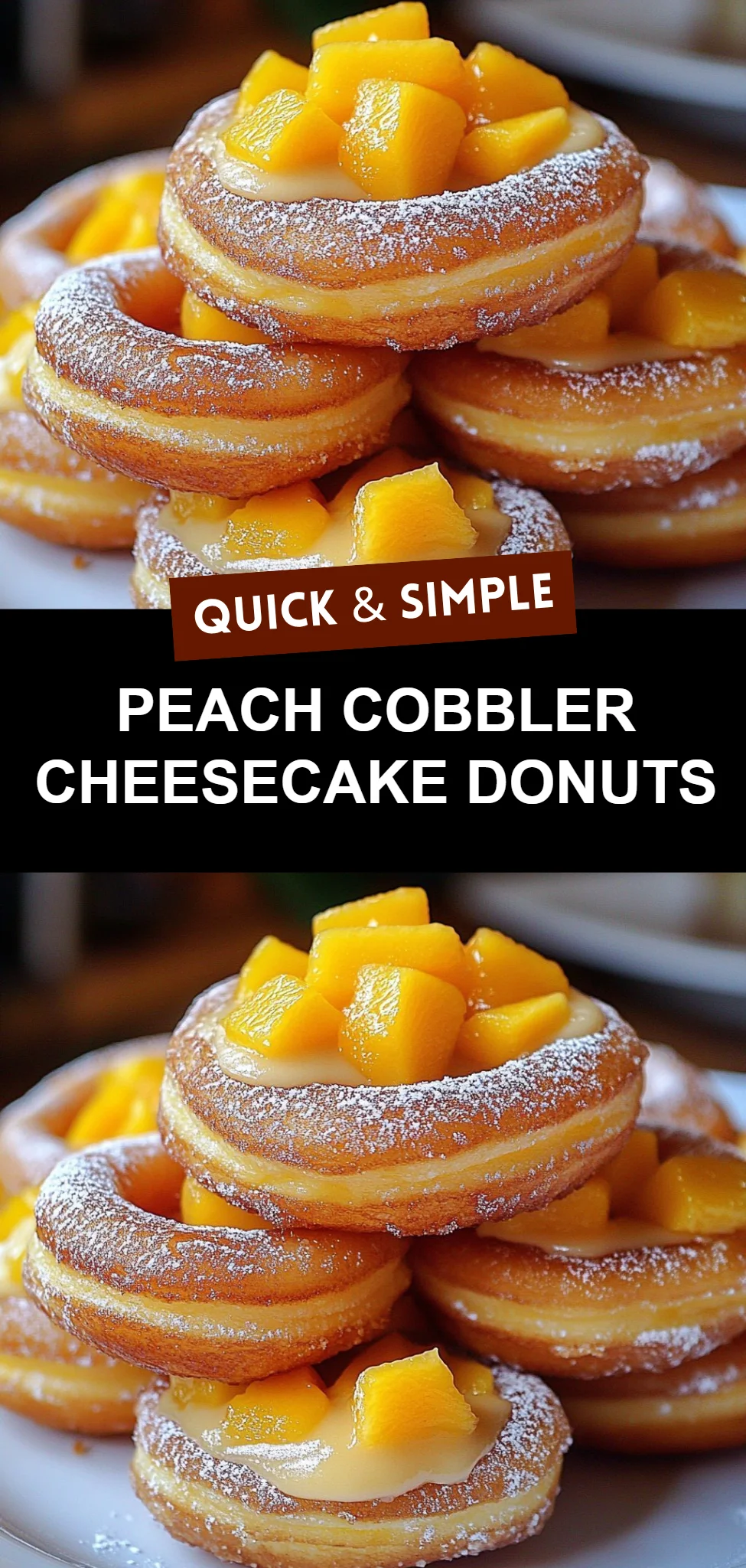 Peach Cobbler Cheesecake Donuts