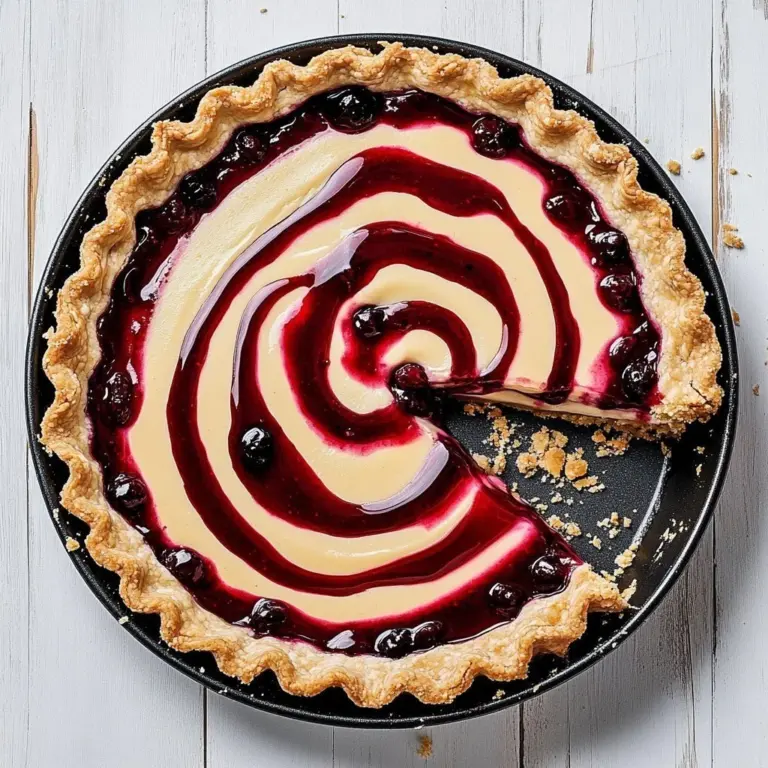 Delicious Peanut Butter Jelly Pie served on a plate with fresh berries.