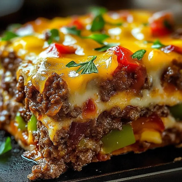 Philly Cheesesteak Meatloaf served with melted cheese and peppers