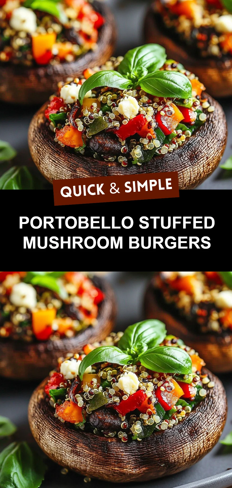 Portobello Stuffed Mushroom Burgers