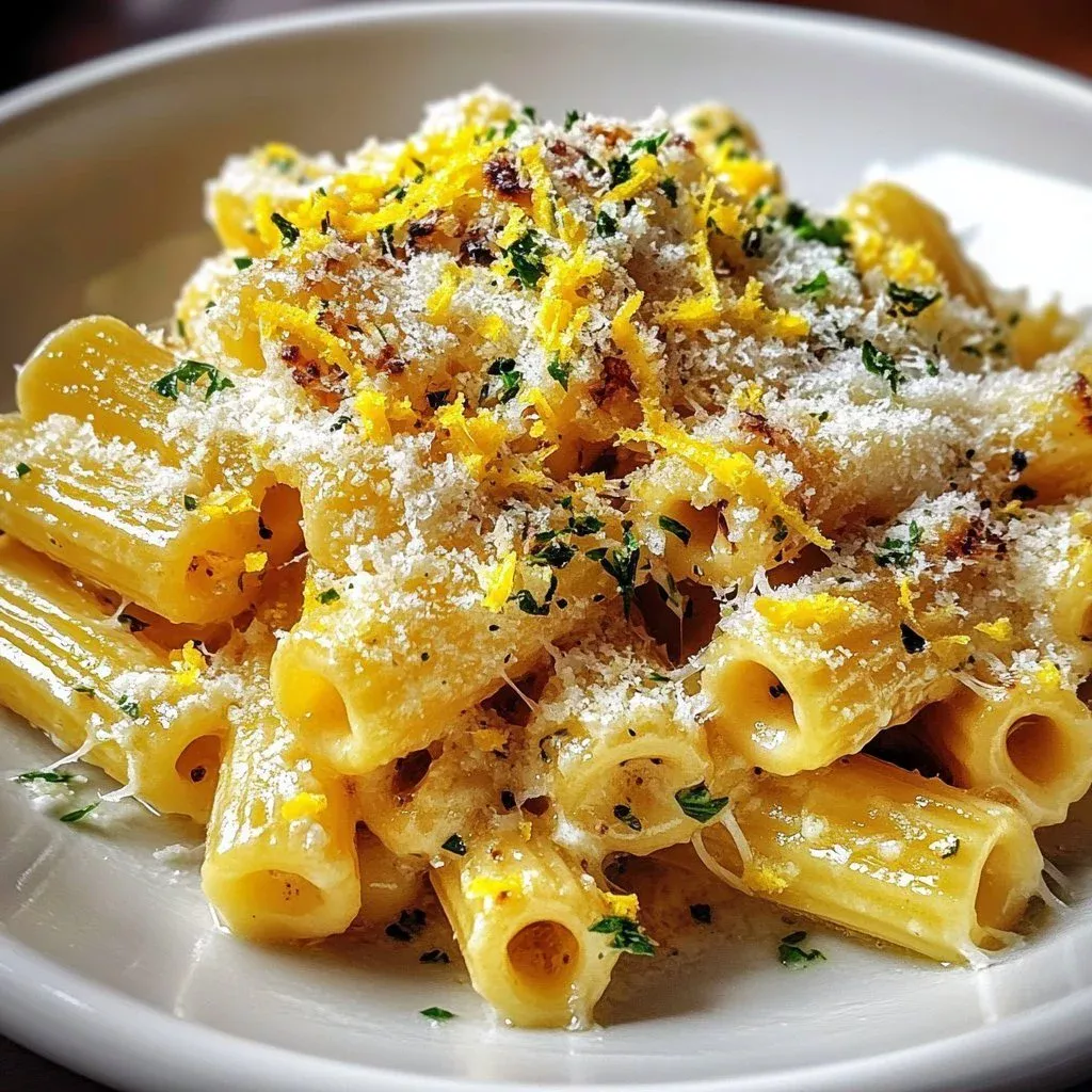 Quick Lemon Ricotta Pasta dish with fresh herbs and lemon zest