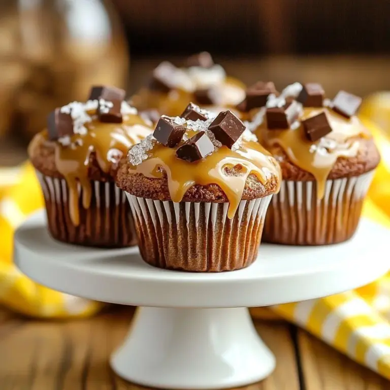 Delicious salted caramel chocolate muffin bites stacked on a plate.