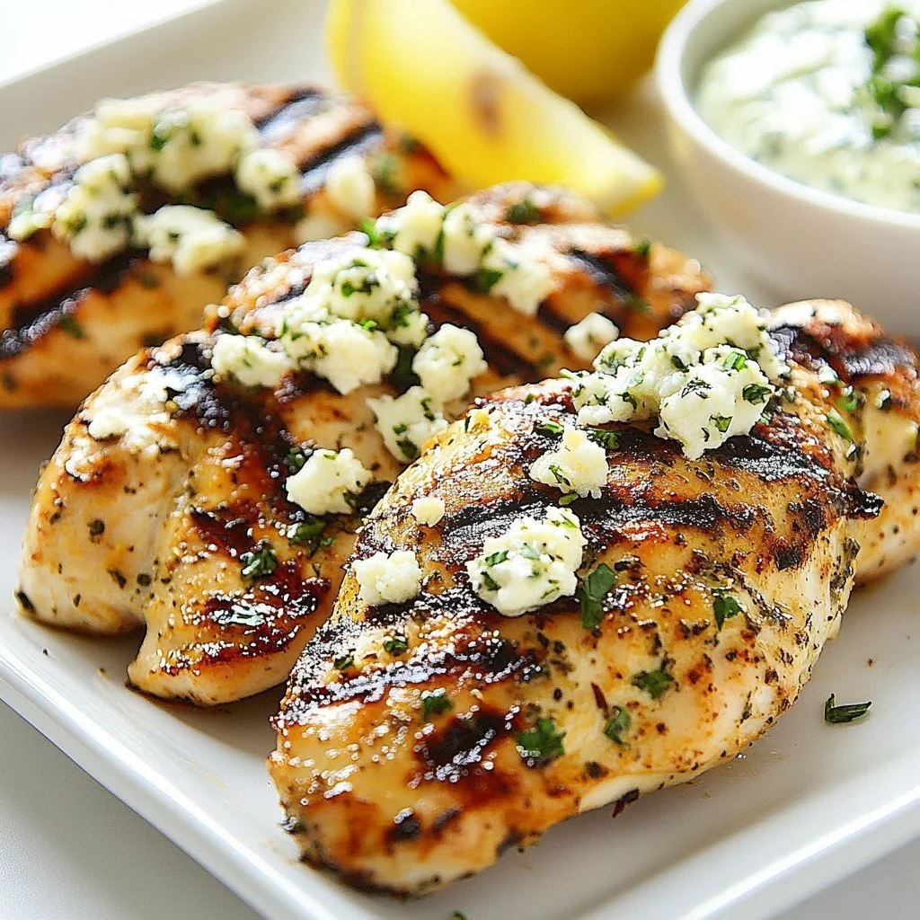 Savory Greek chicken tenders garnished with herbs and spices.