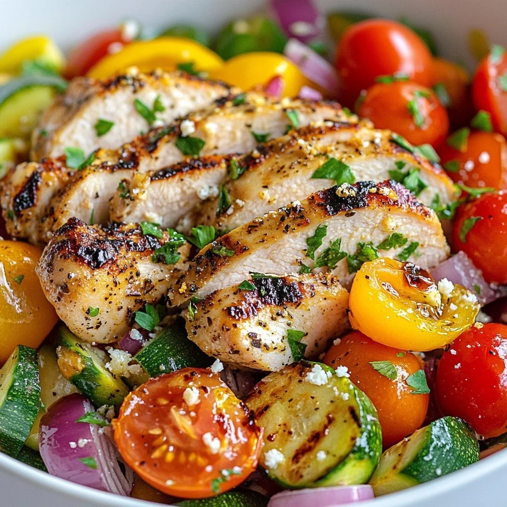 Savory Mediterranean Chicken Stir-Fry with colorful vegetables