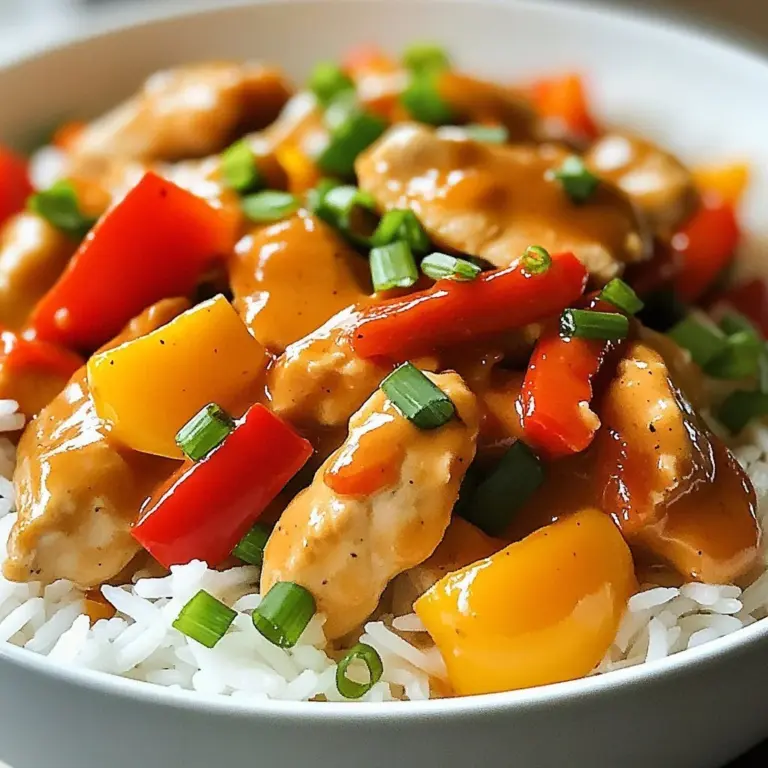 Savory peanut chicken dish served in a slow cooker with garnishes