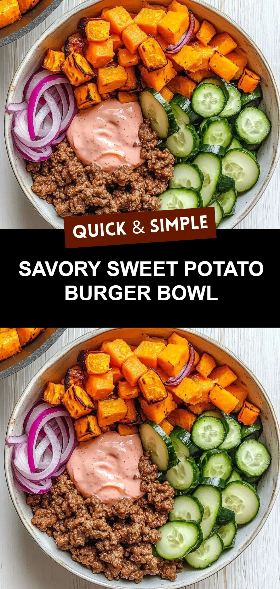 Savory Sweet Potato Burger Bowl
