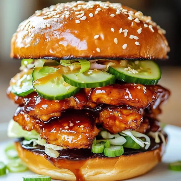 Delicious Korean BBQ Chicken Sandwich with vibrant toppings and a toasted bun.