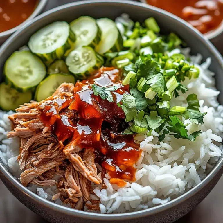 Slow cooker beef bowls dish with vegetables and rice in a bowl
