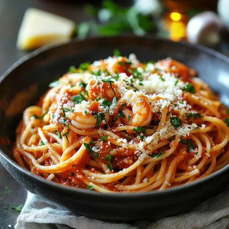 Slow cooker chicken spaghetti served in a bowl with fresh herbs