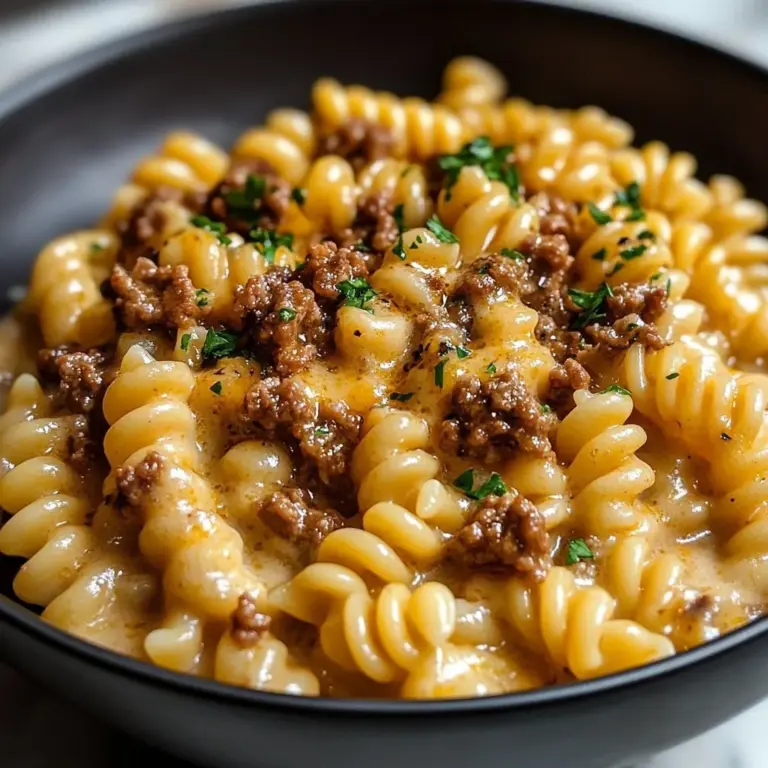 Slow cooker garlic parmesan chicken pasta served on a plate.