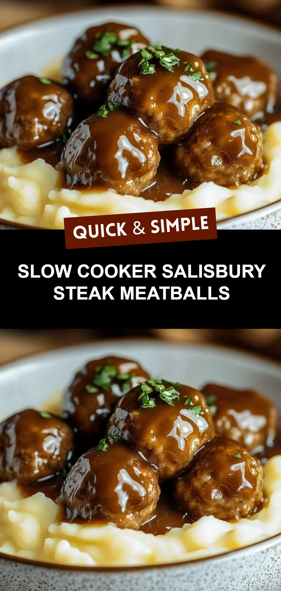 Slow Cooker Salisbury Steak Meatballs