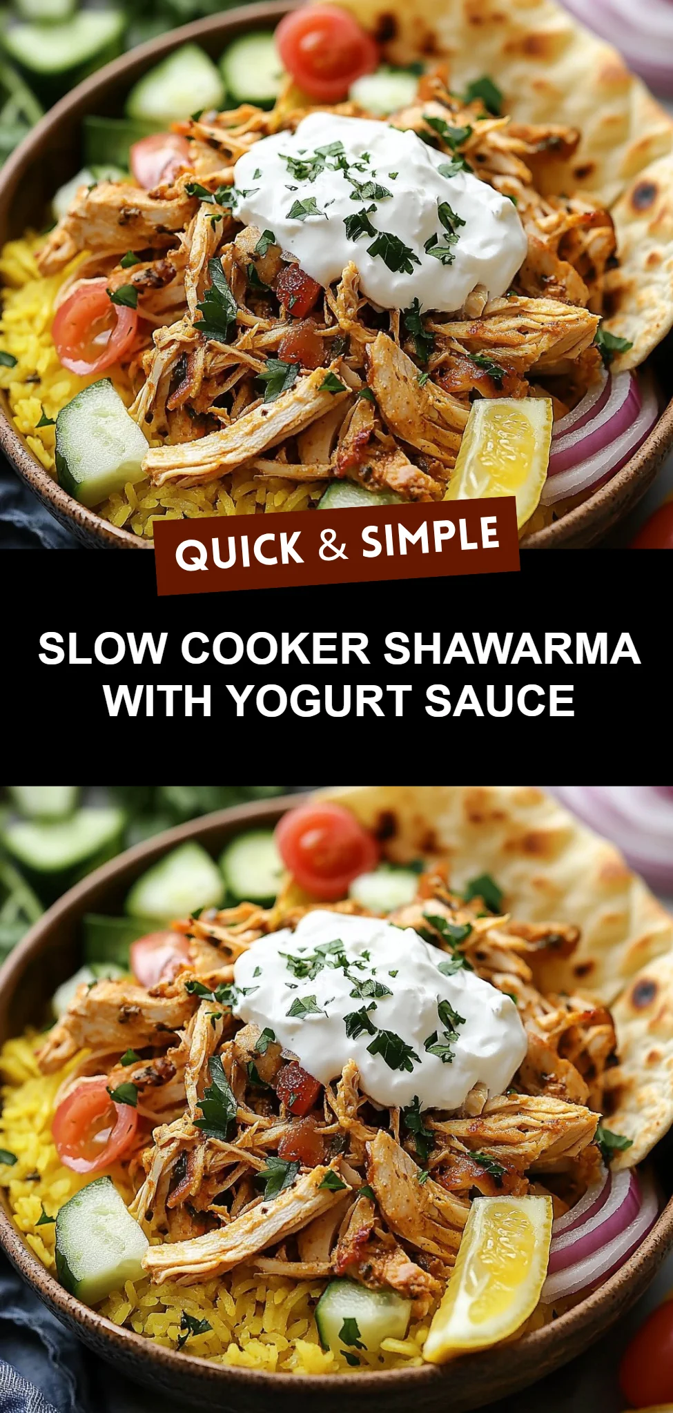 Slow Cooker Shawarma with Yogurt Sauce
