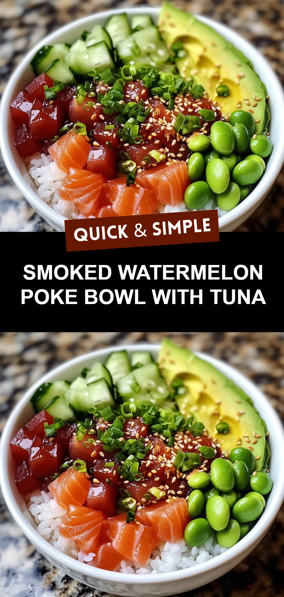 Smoked Watermelon Poke Bowl with Tuna