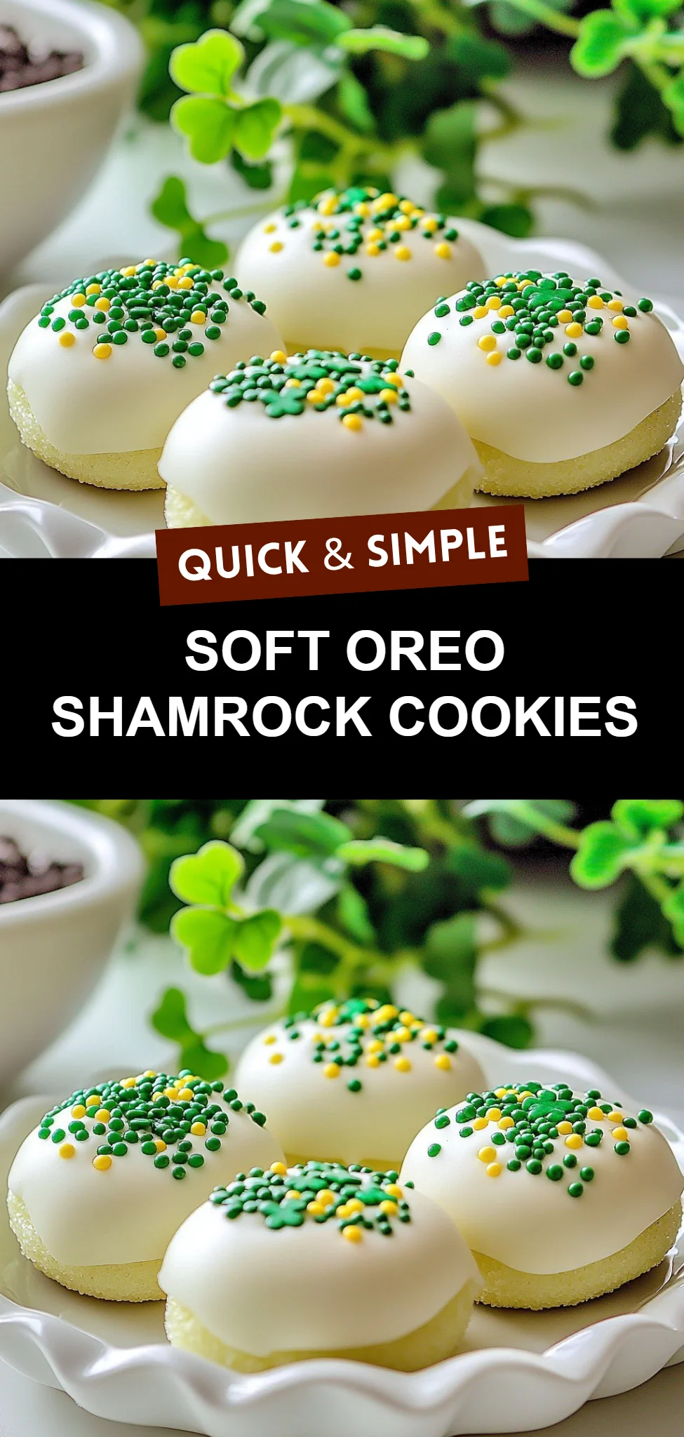 Soft Oreo Shamrock Cookies