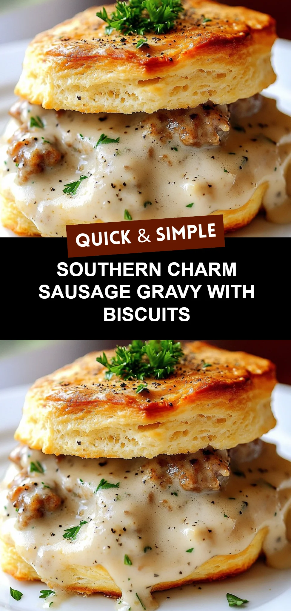 Southern Charm Sausage Gravy with Biscuits