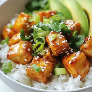 Spicy Bang Bang Salmon Bites Bowl with vibrant vegetables