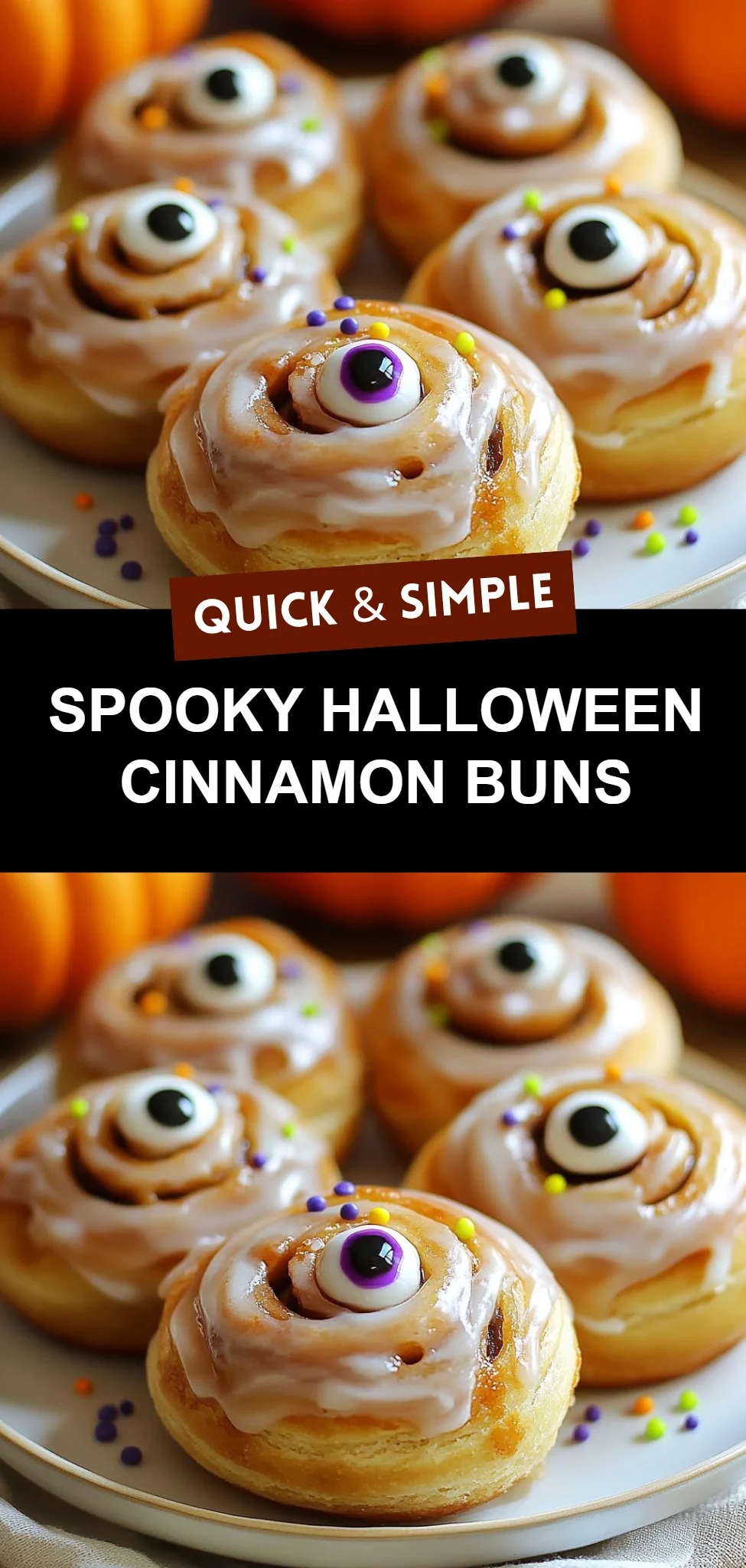 Spooky Halloween Cinnamon Buns