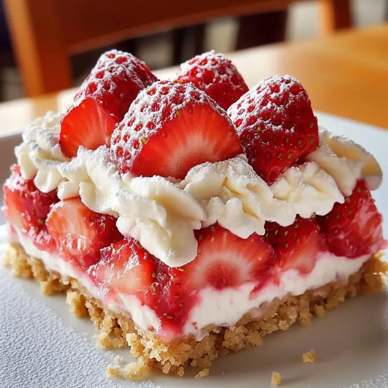 Delicious strawberry crumble shortcake bars with crumbly topping