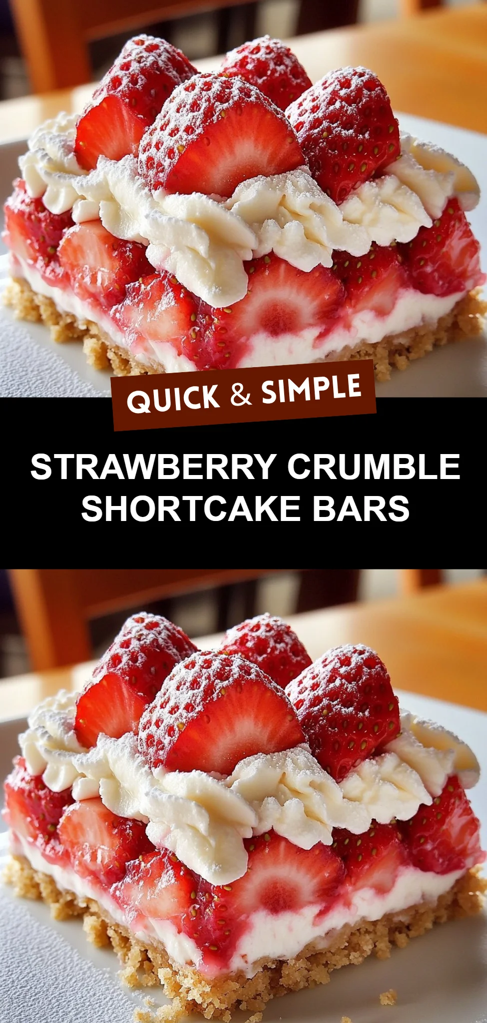 Strawberry Crumble Shortcake Bars