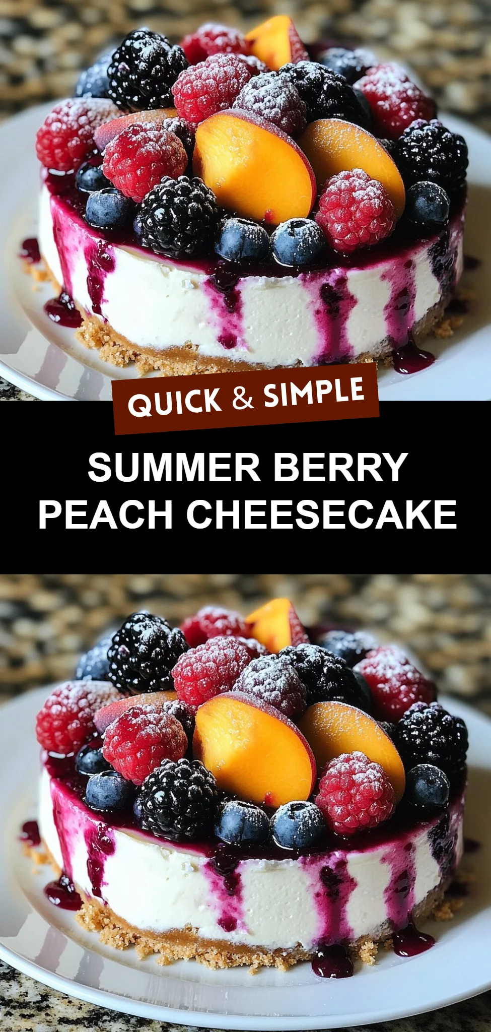 Summer Berry Peach Cheesecake
