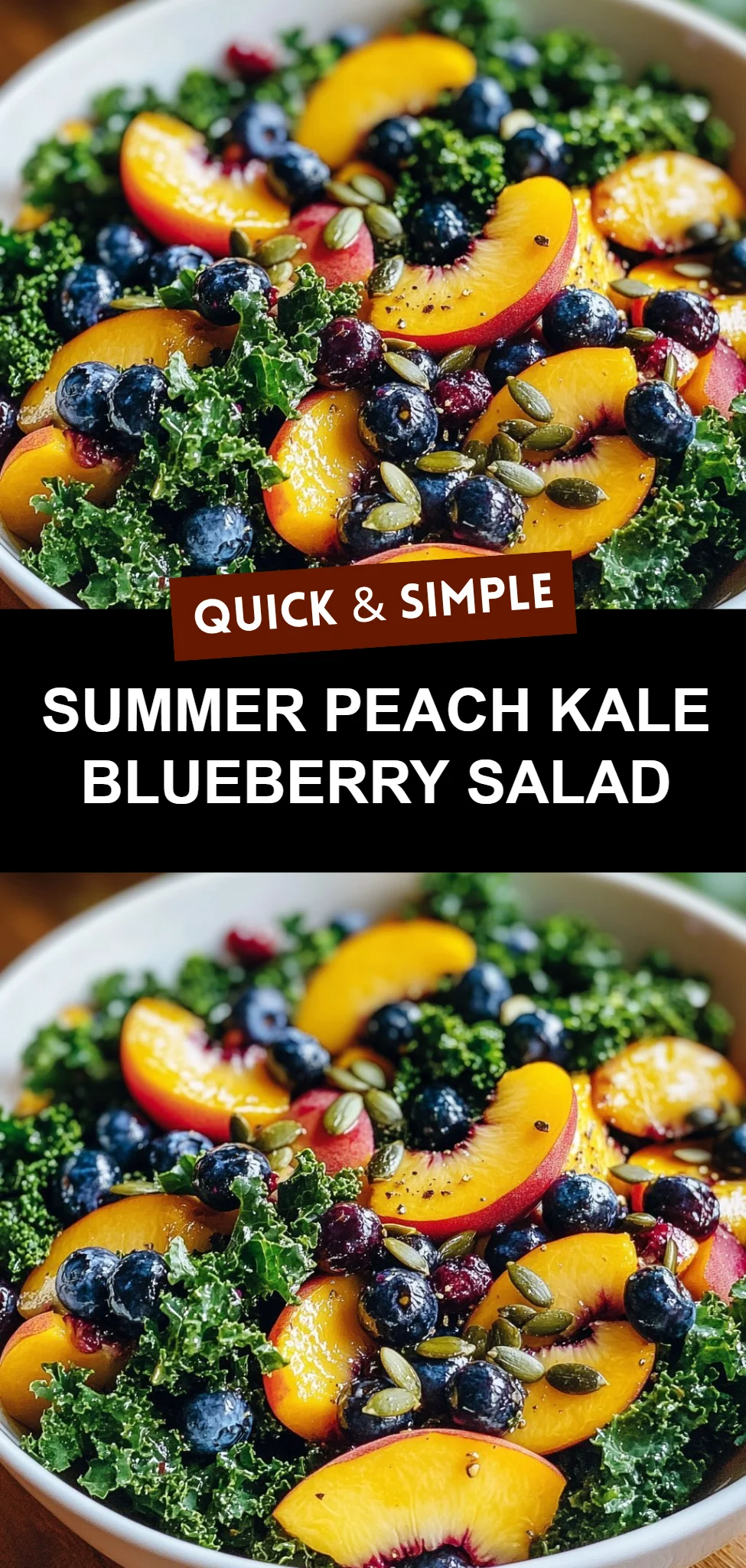 Summer Peach Kale Blueberry Salad