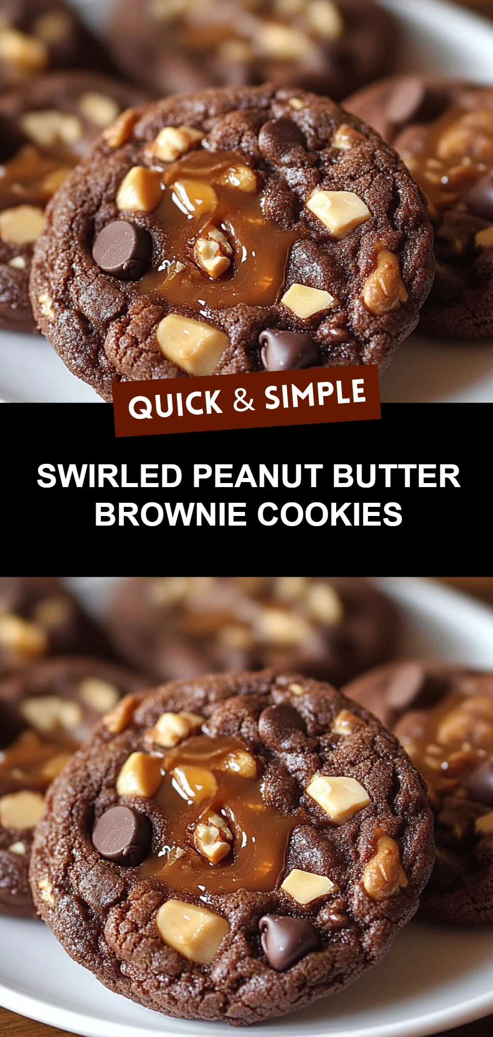 Swirled Peanut Butter Brownie Cookies