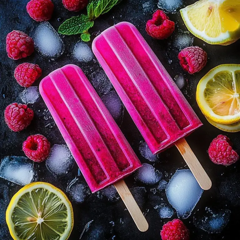 Three-Ingredient Keto Raspberry Lemon Popsicles on a plate