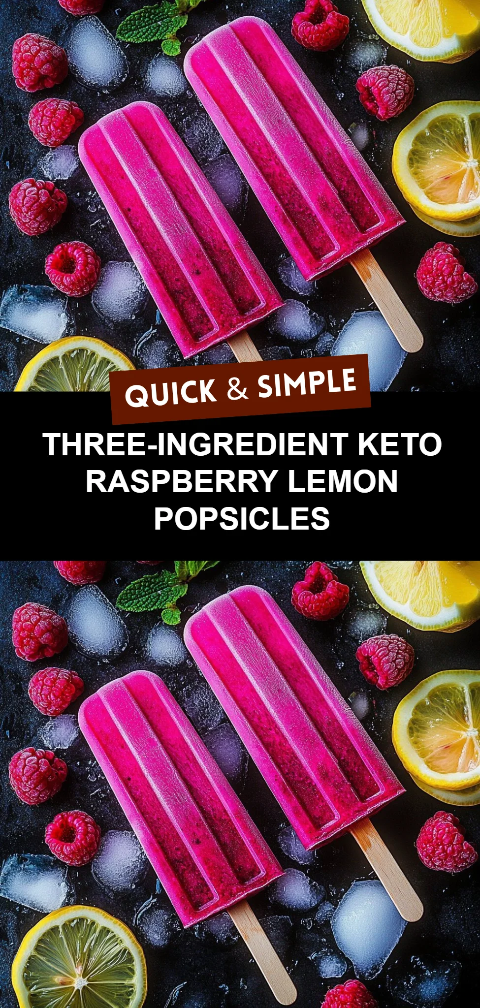 Three-Ingredient Keto Raspberry Lemon Popsicles