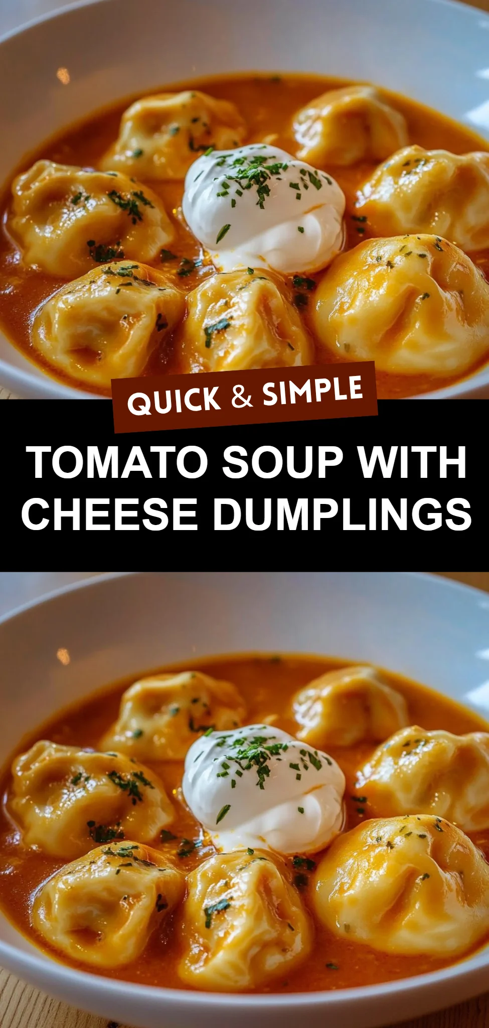 Tomato Soup with Cheese Dumplings